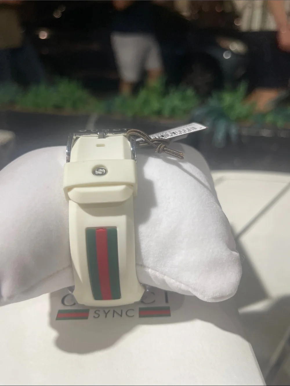 Gucci White and Green Red Accent Men's Watch